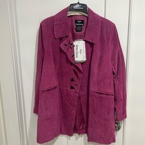 Dennis Basso Women's Pink Leather Jacket